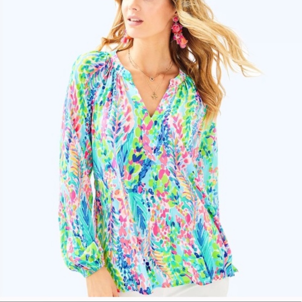 Lilly Pulitzer Martinique Catch the Wave top XL